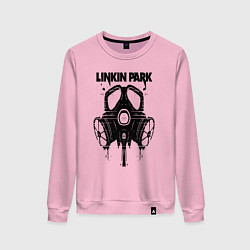 Свитшот хлопковый женский Linkin Park - gas mask, цвет: светло-розовый