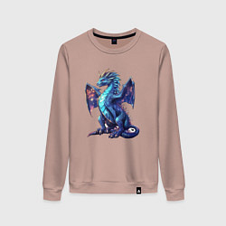 Женский свитшот Синий новогодний дракон