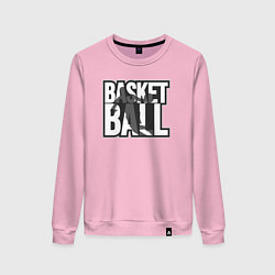Свитшот хлопковый женский Basketball play, цвет: светло-розовый