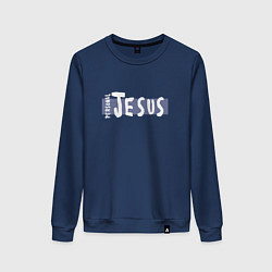 Свитшот хлопковый женский Depeche Mode - personal jesus logo, цвет: тёмно-синий