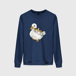 Женский свитшот Утка с другом котёнком