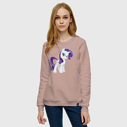 Свитшот хлопковый женский Рарити из My Little Pony в кино, цвет: пыльно-розовый — фото 2