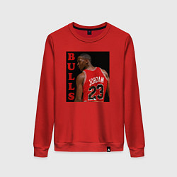 Свитшот хлопковый женский Bulls Jordan, цвет: красный