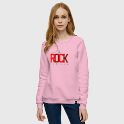 Свитшот хлопковый женский Rock forever four, цвет: светло-розовый — фото 2