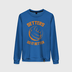 Свитшот хлопковый женский Setters do it better, цвет: синий