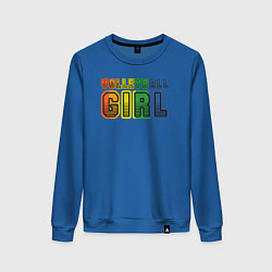 Свитшот хлопковый женский Volleyball girl, цвет: синий