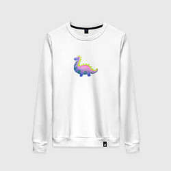 Женский свитшот Неоновый фиолетовый динозавр