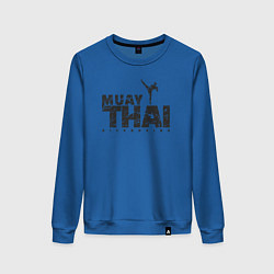 Свитшот хлопковый женский Kickboxing muay thai, цвет: синий