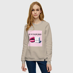 Свитшот хлопковый женский Sugarbaby, цвет: миндальный — фото 2