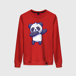 Свитшот хлопковый женский Dabbing panda, цвет: красный