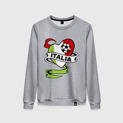 Свитшот хлопковый женский Italia Football, цвет: меланж