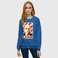 Свитшот хлопковый женский Vladimir Lenin, цвет: синий — фото 2