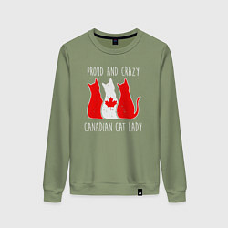 Женский свитшот Гордый и сумасшедший канадский кошатник