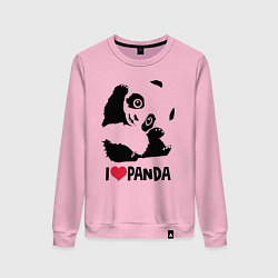 Свитшот хлопковый женский I love panda, цвет: светло-розовый