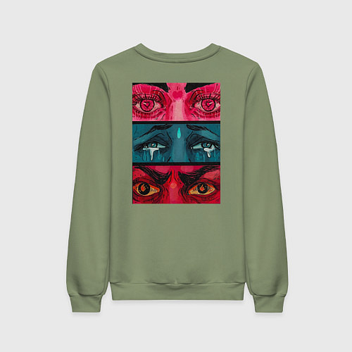 Женский свитшот Странный вгляд / Авокадо – фото 2