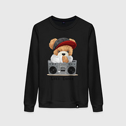 Женский свитшот Плюшевый медвежонок меломан