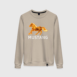 Свитшот хлопковый женский Mustang firely art, цвет: миндальный