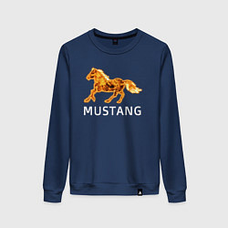 Свитшот хлопковый женский Mustang firely art, цвет: тёмно-синий
