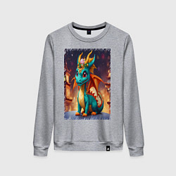 Свитшот хлопковый женский Китайский новогодний дракон 2024, цвет: меланж
