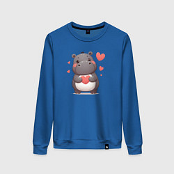 Женский свитшот Милый бегемотик с сердечками