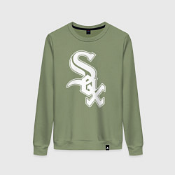 Свитшот хлопковый женский Chicago white sox - baseball, цвет: авокадо