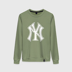 Свитшот хлопковый женский New York yankees - baseball logo, цвет: авокадо