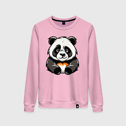 Свитшот хлопковый женский Милая панда лежит, цвет: светло-розовый