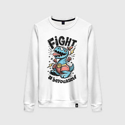 Свитшот хлопковый женский Fight Light, цвет: белый