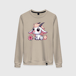 Женский свитшот Козерог с цветком