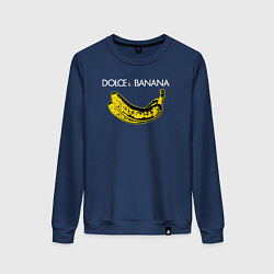 Свитшот хлопковый женский Dolce Banana, цвет: тёмно-синий