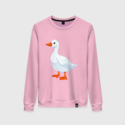 Женский свитшот Гусь белый нарисованный