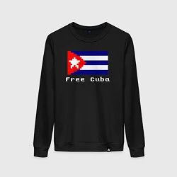 Свитшот хлопковый женский Free Cuba, цвет: черный