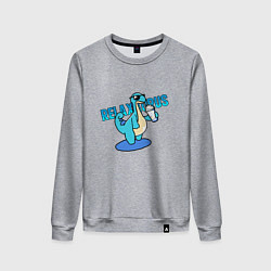 Свитшот хлопковый женский Релаксаурус за работой Palworld, цвет: меланж