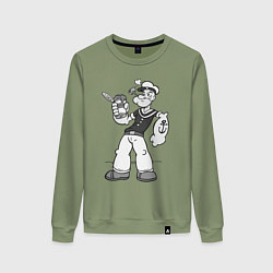 Женский свитшот Попай - моряк