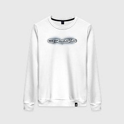Свитшот хлопковый женский Crysis логотип, цвет: белый