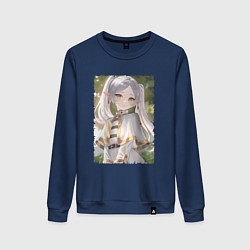 Свитшот хлопковый женский Sweet Frieren, цвет: тёмно-синий
