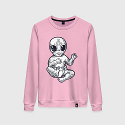 Свитшот хлопковый женский Baby alien, цвет: светло-розовый