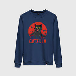 Свитшот хлопковый женский Catzilla, цвет: тёмно-синий