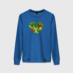 Свитшот хлопковый женский Сердце из овощей, цвет: синий