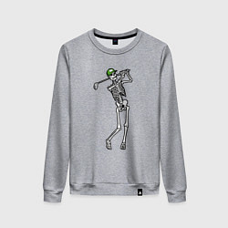 Свитшот хлопковый женский Golfing skeleton, цвет: меланж