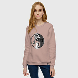 Свитшот хлопковый женский Ип ман - вин чунь, цвет: пыльно-розовый — фото 2