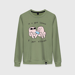 Свитшот хлопковый женский Фасолька Кетнипз, цвет: авокадо