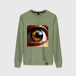 Женский свитшот Золотой карий глаз в стиле стимпанк