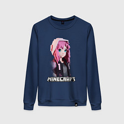Женский свитшот Minecraft девушка розовые волосы