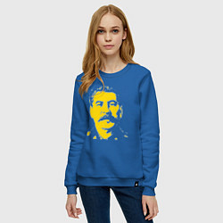Свитшот хлопковый женский Yellow Stalin, цвет: синий — фото 2