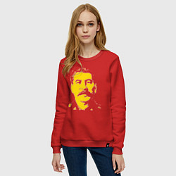 Свитшот хлопковый женский Yellow Stalin, цвет: красный — фото 2