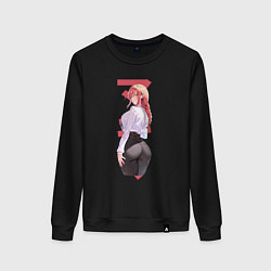 Свитшот хлопковый женский Человек-бензопила: Макима, цвет: черный