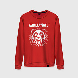 Свитшот хлопковый женский Avril Lavigne rock panda, цвет: красный