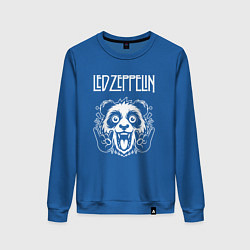 Свитшот хлопковый женский Led Zeppelin rock panda, цвет: синий