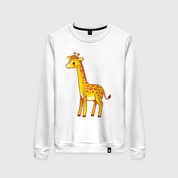 Свитшот хлопковый женский Добрый жираф, цвет: белый